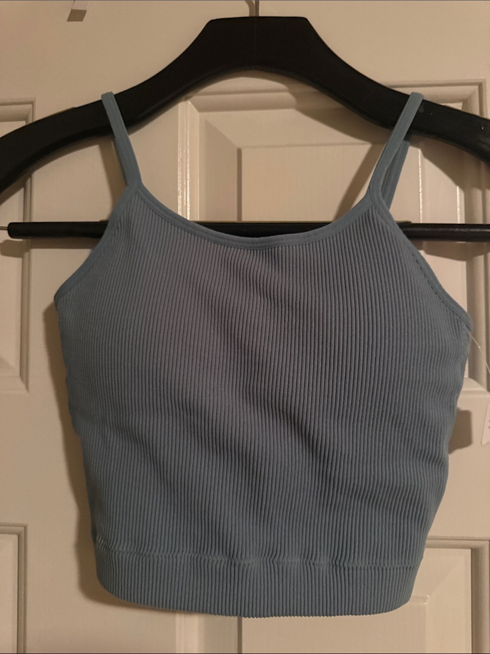 Zenana Outfitters Teal Green Blue Ribbed Spaghetti Strap Crop Tank